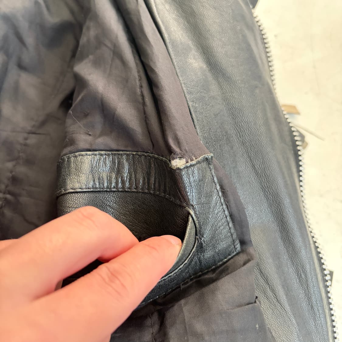 90S REAL LEATHER 빈티지 프린지 가죽자켓 M 상품이미지7