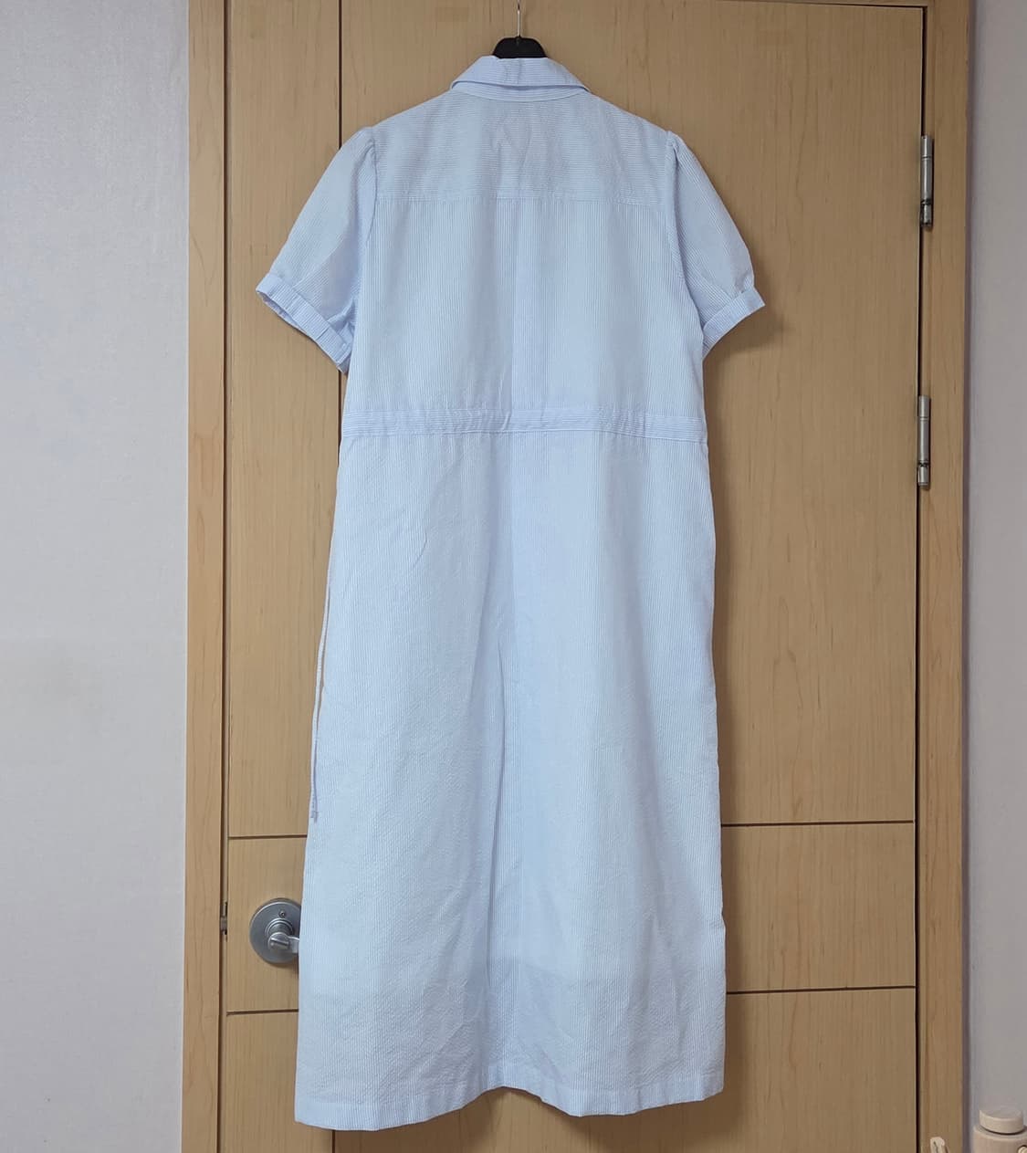 택달린새상품) 틸아이다이 스트라이프 시어서커 원피스 블루 하늘색 스트링  상품이미지7