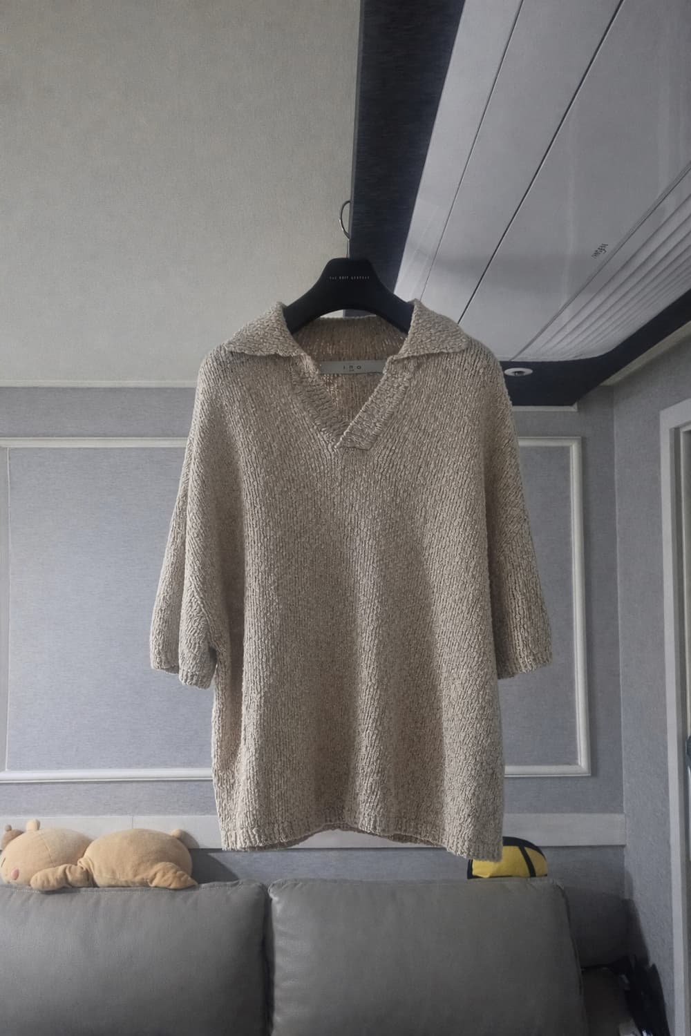 [거의 새것] 이로 (IRO) 니트 카라 반팔 티셔츠 105 상품이미지1