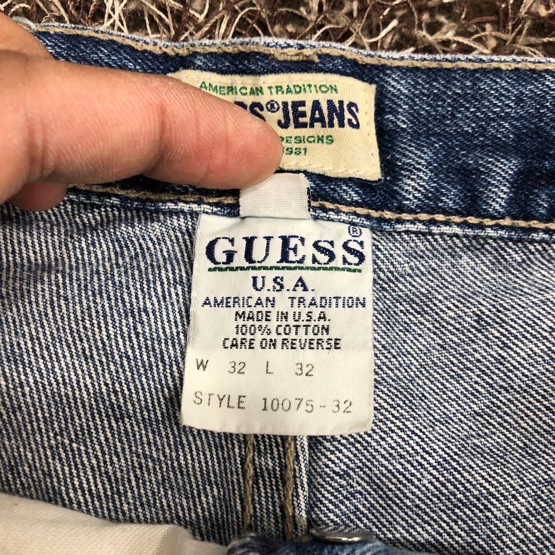 게스 90s USA 타이다이 블리치 워싱 데님 팬츠  상품이미지9