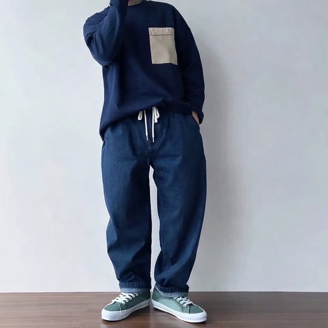 BEAMS 데님 밴딩 팬츠 상품이미지3