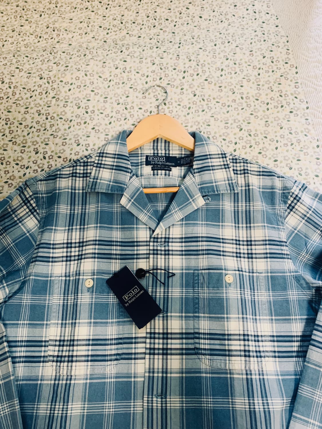[M] 폴로 랄프로렌 클래식핏 인디고 플래드 캠프 셔츠 상품이미지8