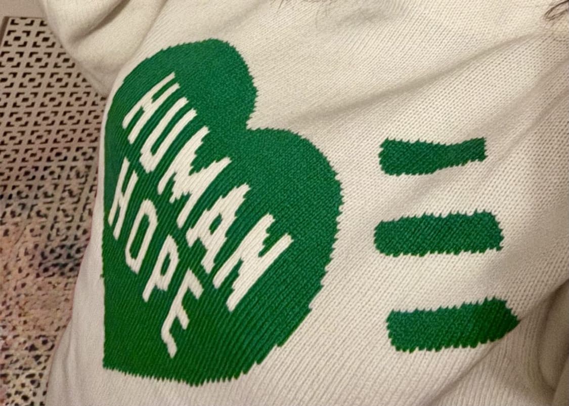 휴먼 메이드 휴먼 호프 하트 니트 스웨터 화이트 상품이미지4