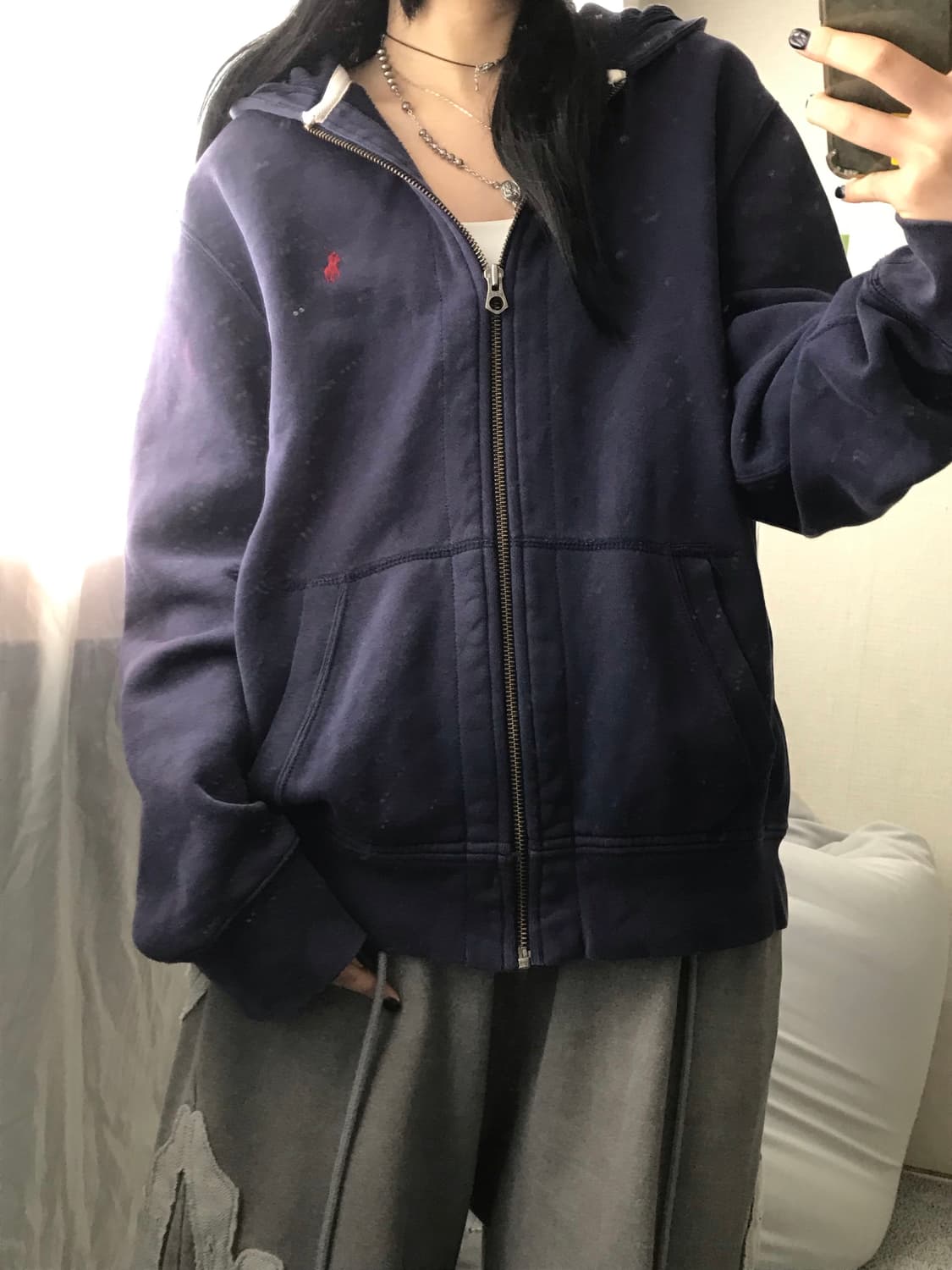 폴로 네이비 스웨트 후드집업 상품이미지7