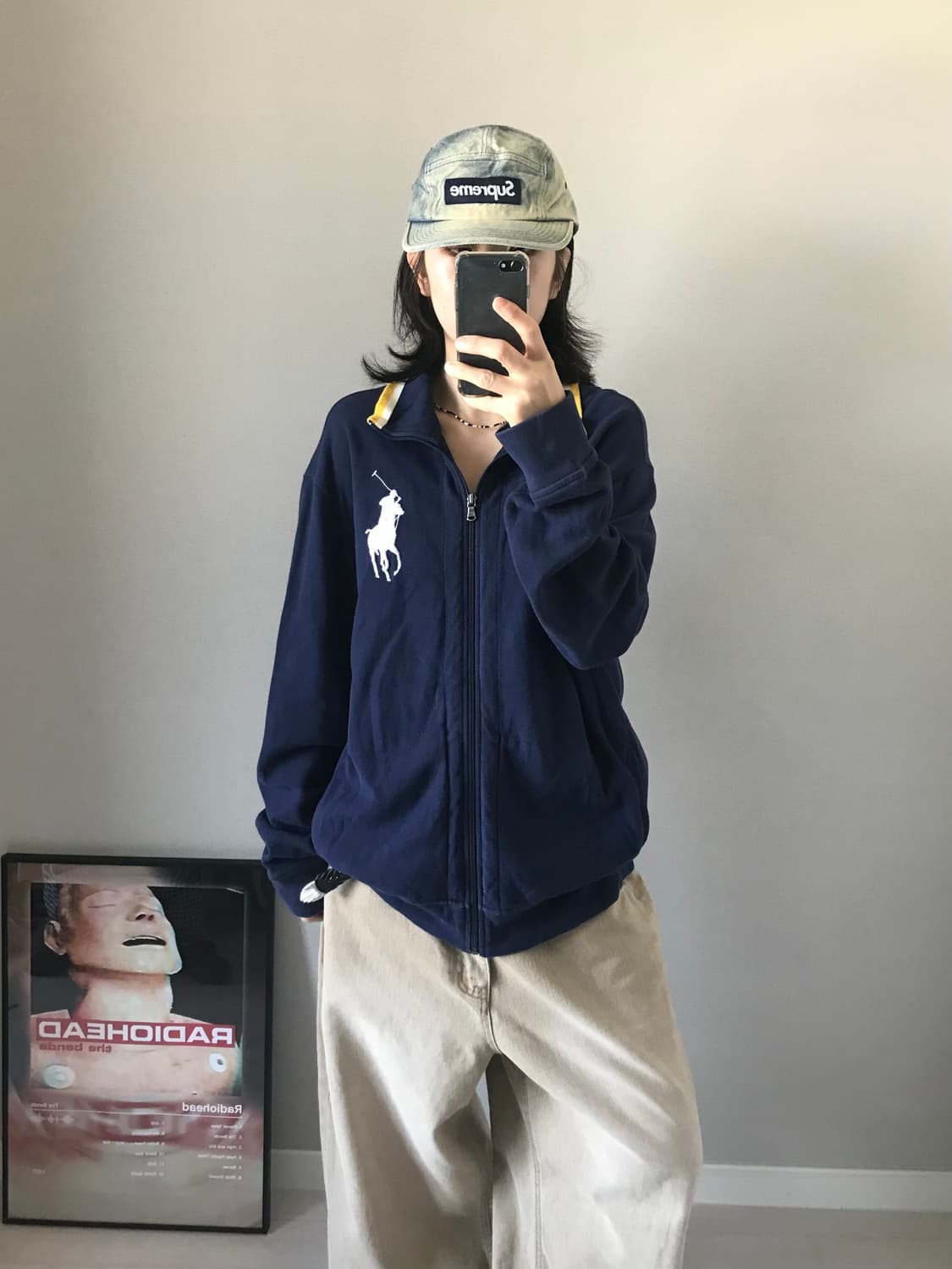 폴로 랄프로렌 빅포니로고 코튼 네이비 집업 상품이미지1