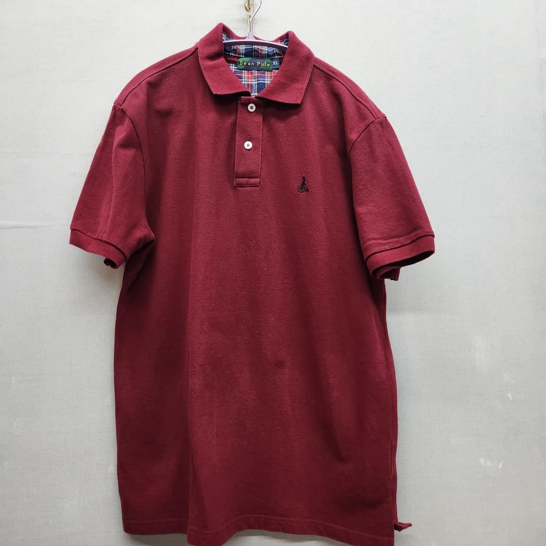 빈폴 로고자수 버건디 반팔카라 XL(L) 상품이미지1