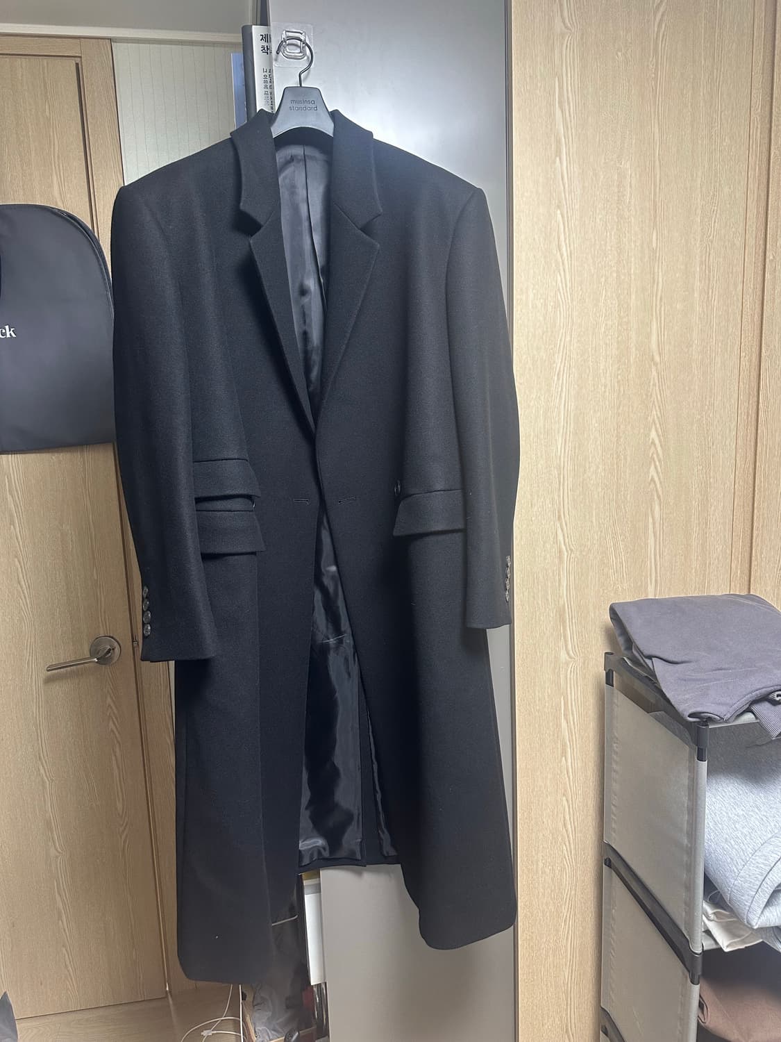 마마가리 24fw 오버사이즈 더블 코트 48 블랙 상품이미지1