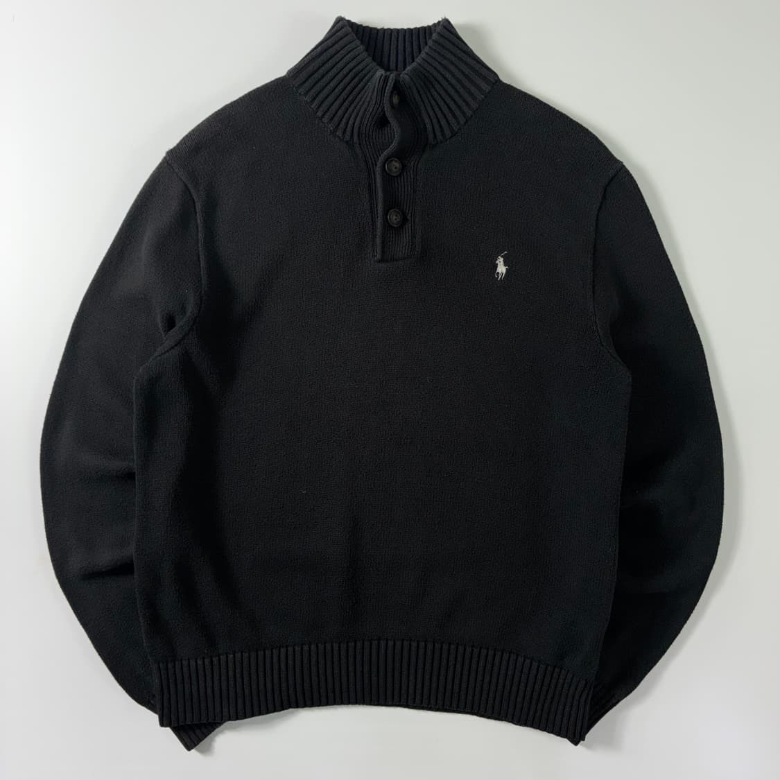 Polo 폴로 랄프로렌 블랙 3B 업버튼 집업 니트 상품이미지1
