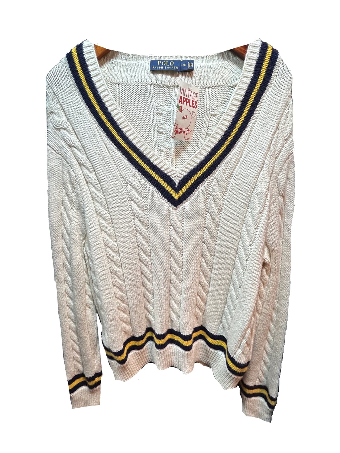 폴로 랄프 로렌 케이블 브이넥 크리켓 니트 상품이미지1