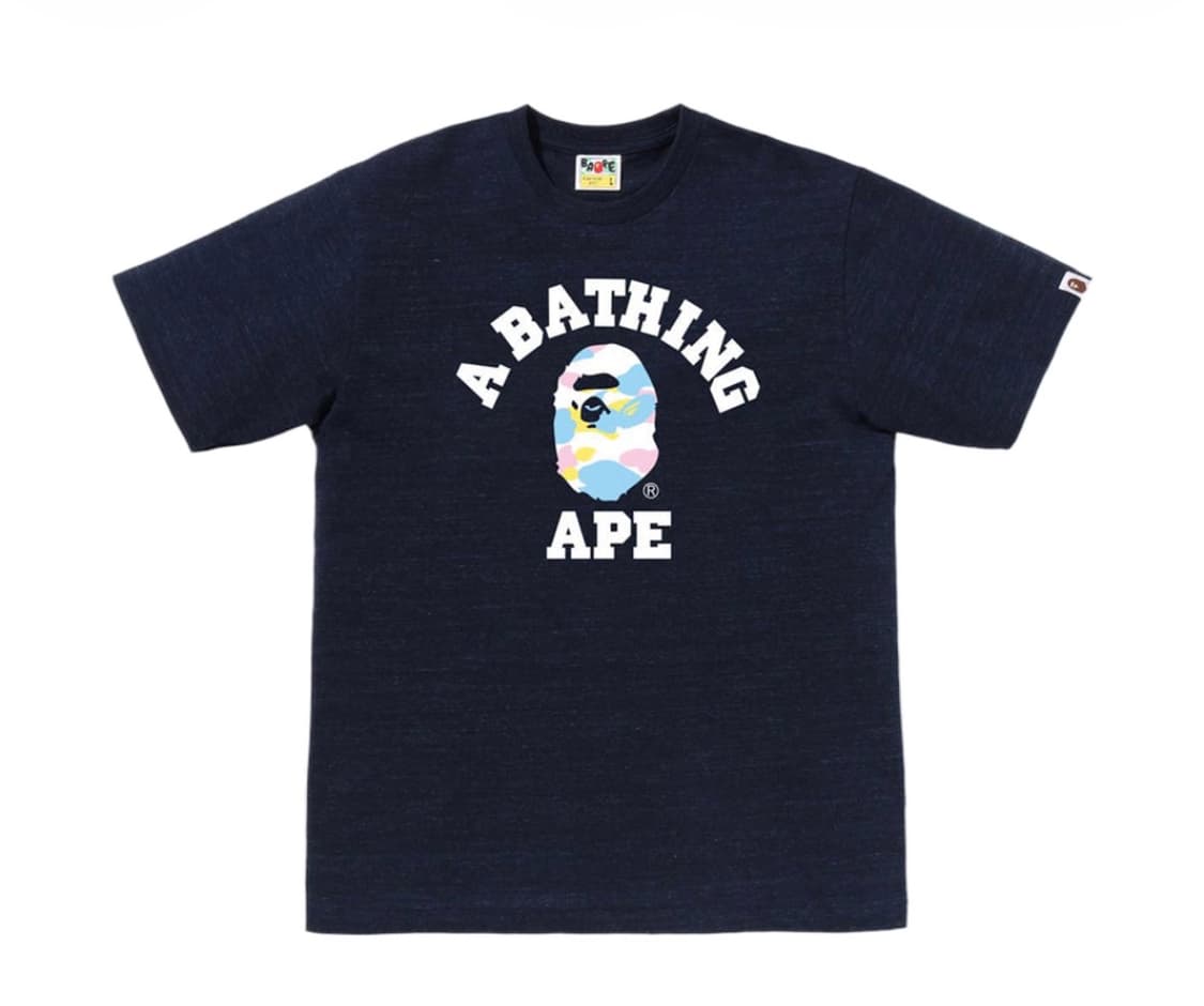 베이프 뉴 멀티 카모 컬리지 티셔츠 네이비 상품이미지1