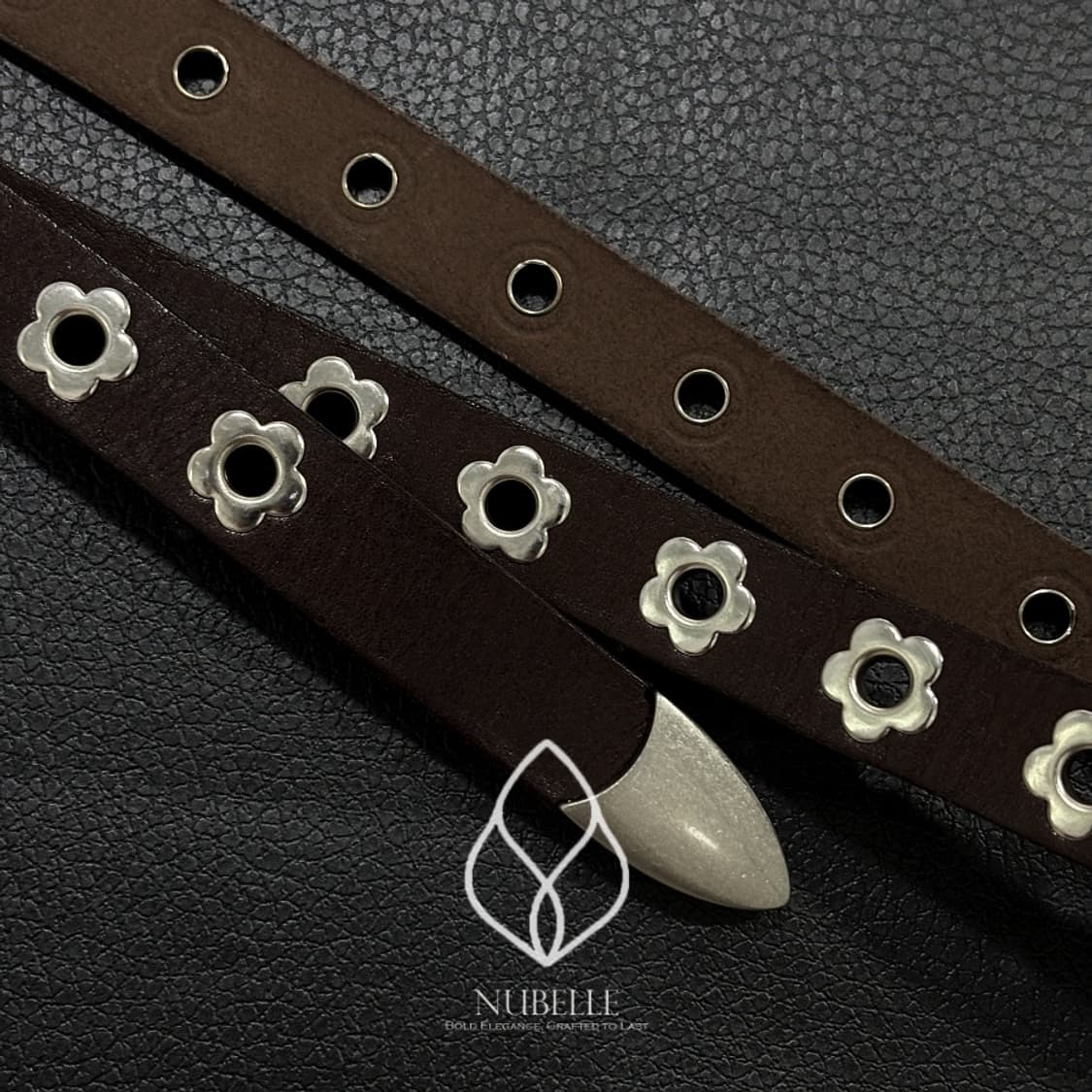 🌗 Flower stud belt / 플라워 스터드 소가죽 웨스턴 벨트 상품이미지4
