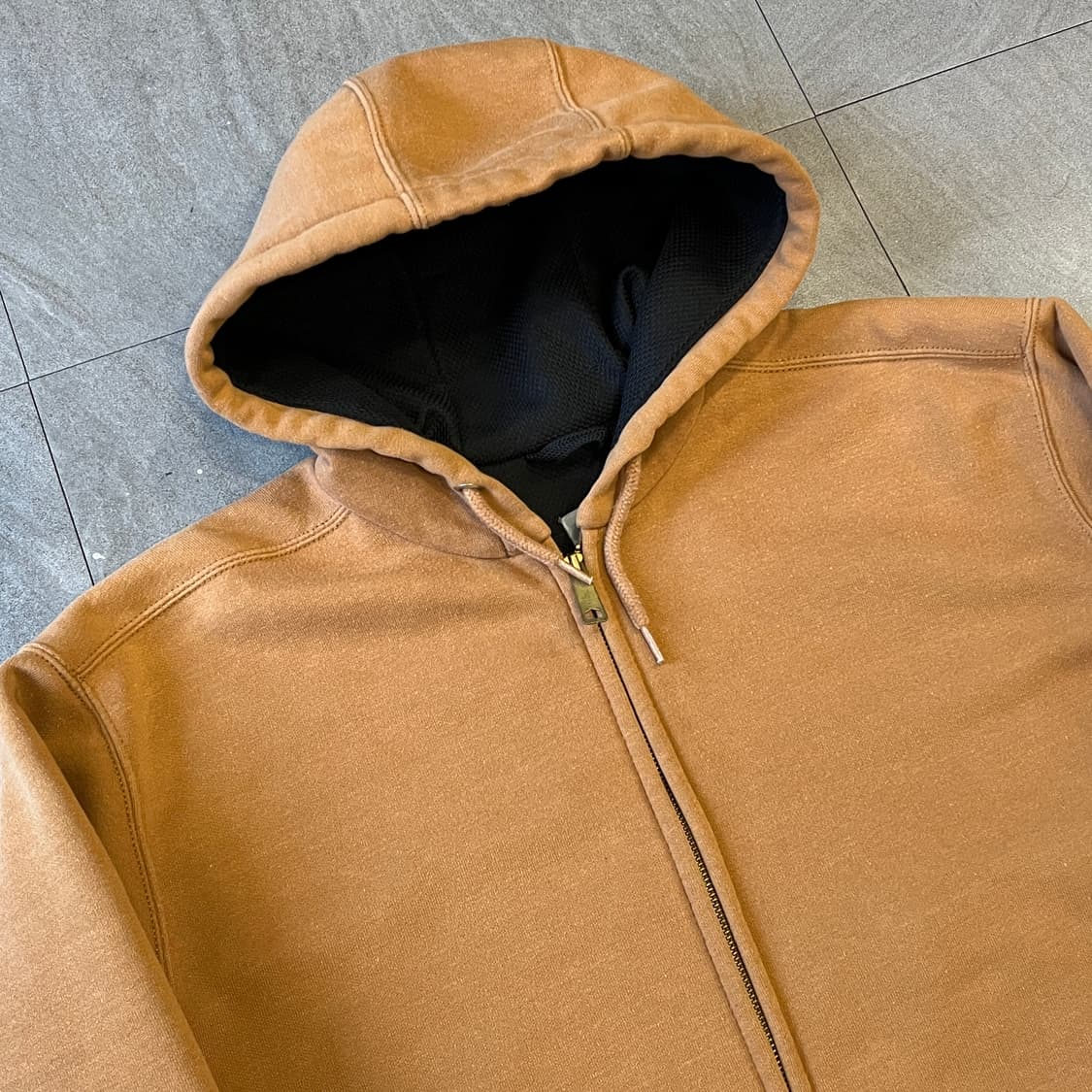 칼하트 정품 써멀 된장색 후드 집업 자켓 상품이미지2