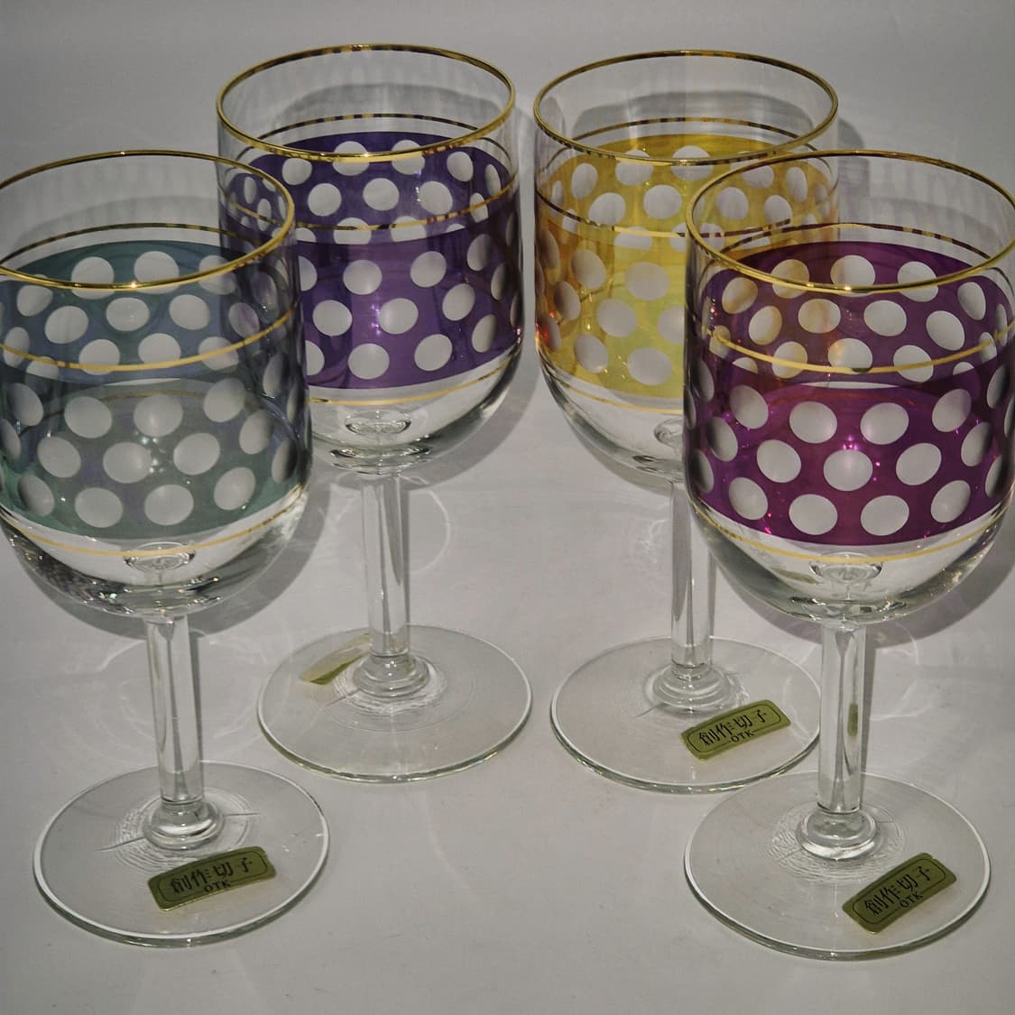 80s 오츠카 컬러 도트 애칭 고블렛 4p 세트 상품이미지9