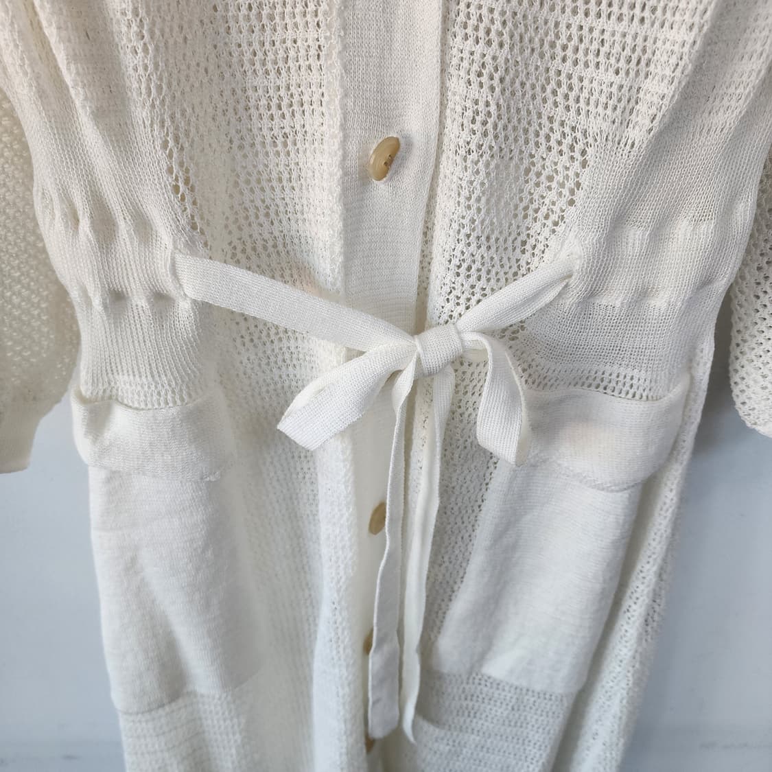 지스튜디오 화이트 니트 롱 원피스 펀칭 상품이미지3