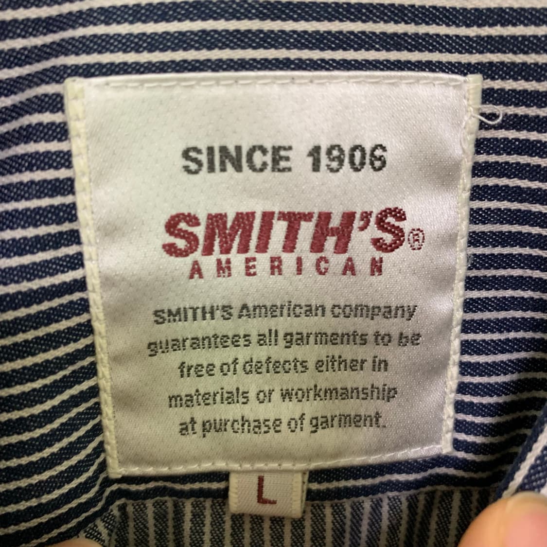 Smith‘s 스미스 y2k 포켓 반팔셔츠 스트라이프 슬림 카라티st L 상품이미지8