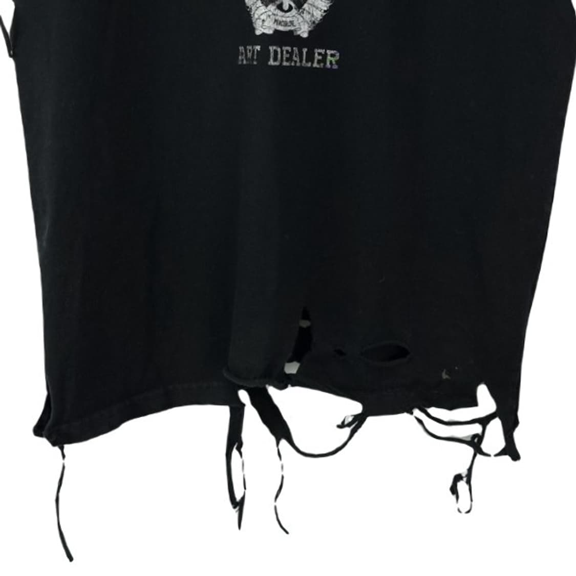 [선데이오프클럽] 데미지 가공 카르텔 크롭 반팔티 블랙 M20302 상품이미지5