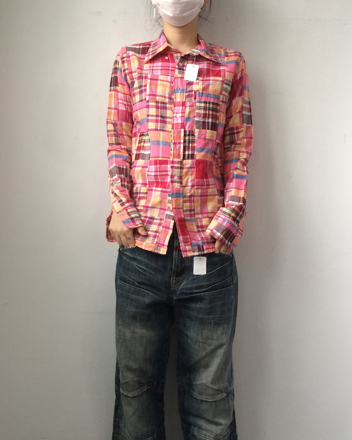 check pattern patch point shirt 상품이미지1