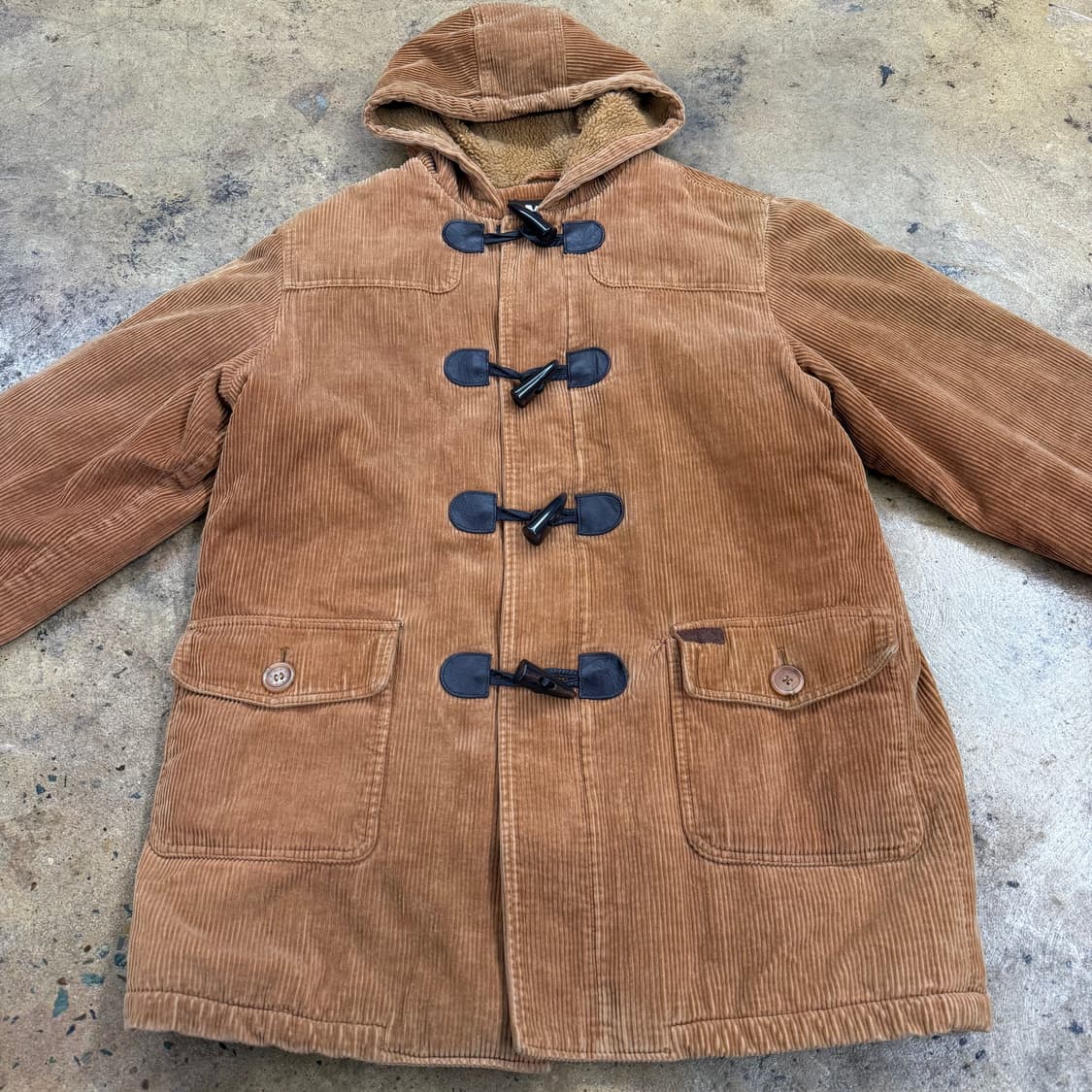 엠엘비 코듀로이 골지 브라운 더플 떡볶이 코트 상품이미지3