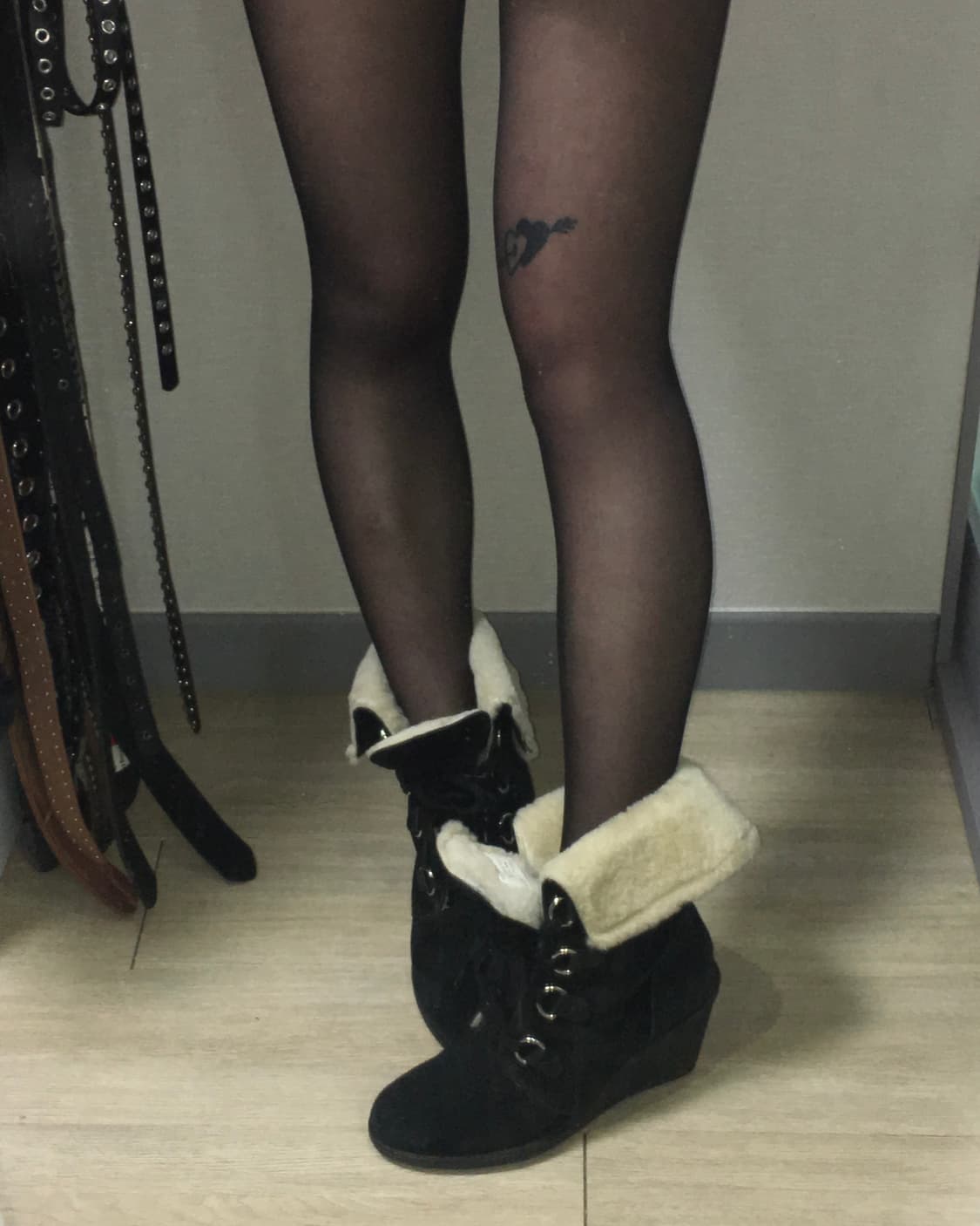 fur wedge heel boots 240-245 상품이미지3