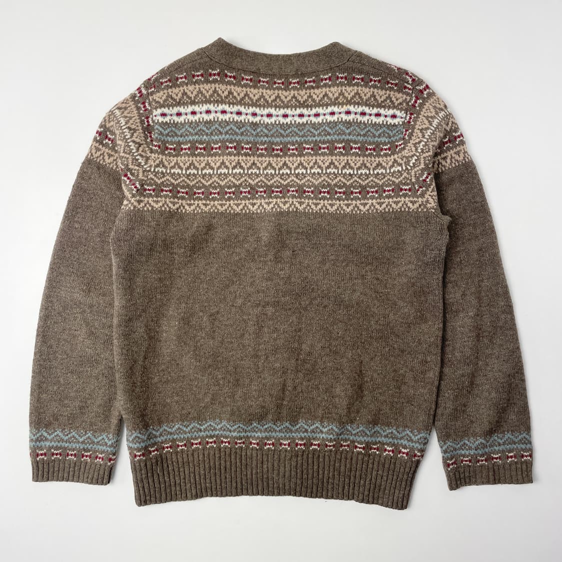 SHIPS 쉽스 일본 빈티지 패턴 울 니트 가디건 M 상품이미지3