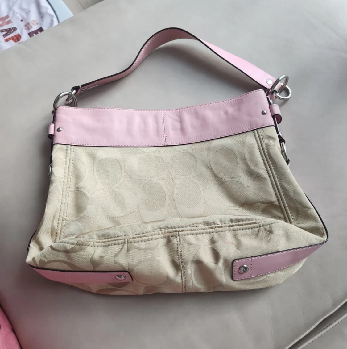Coach y2k 핑크 숄더백 상품이미지3