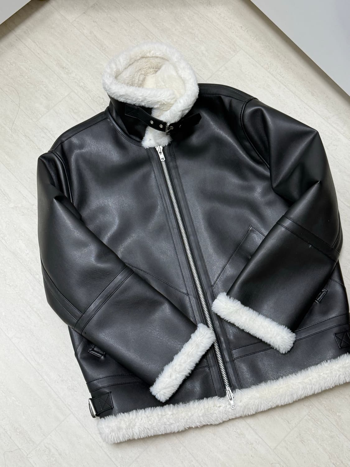 도프제이슨 무스탕 블랙 화이트/XL 상품이미지1