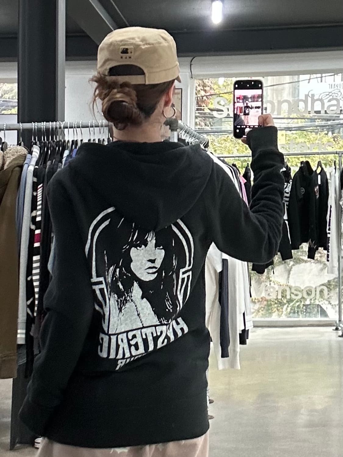 히스테릭글래머 히스걸 빅로고후드집업 블랙 상품이미지1