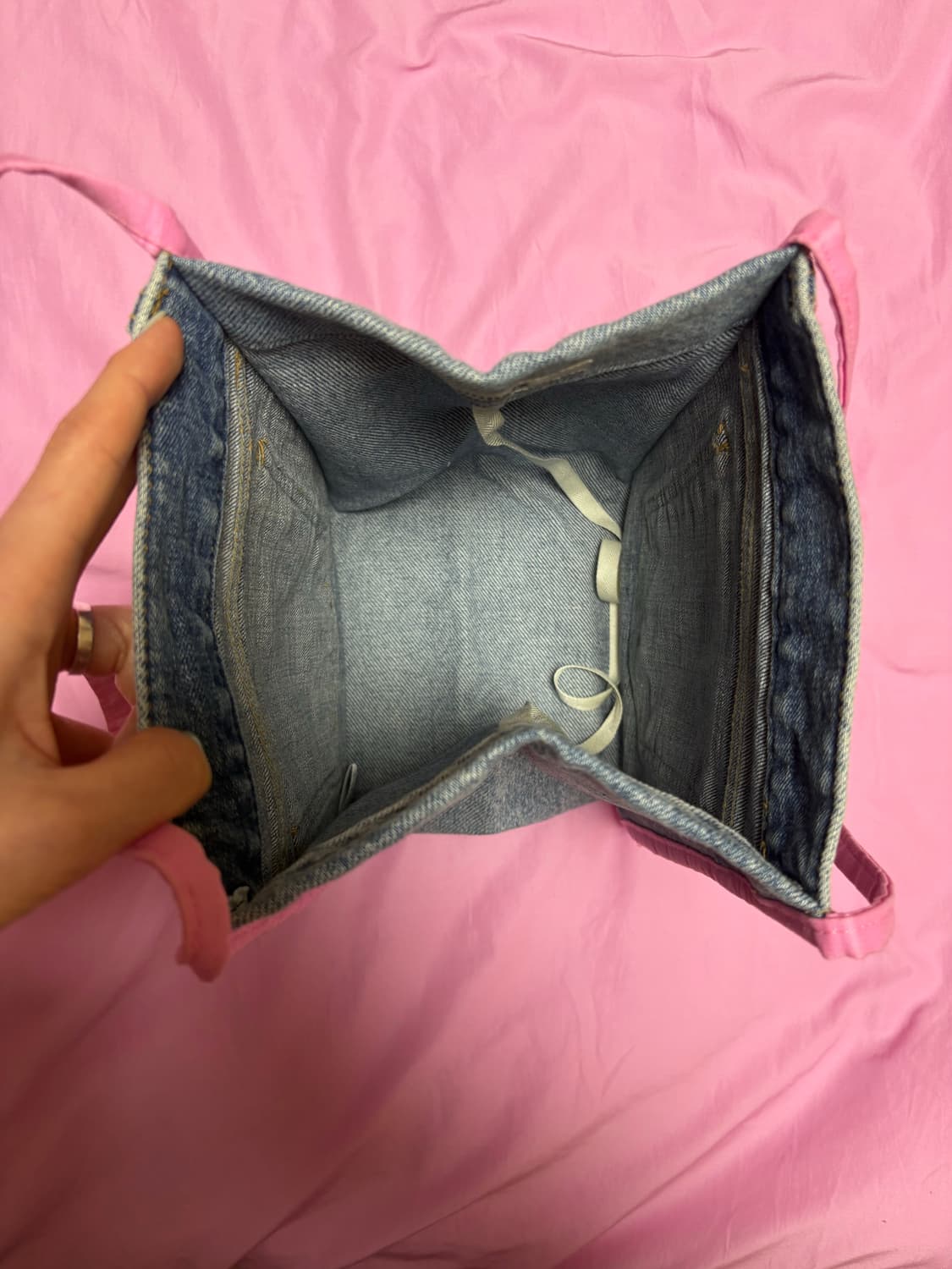 데님 키치리본 백 상품이미지3