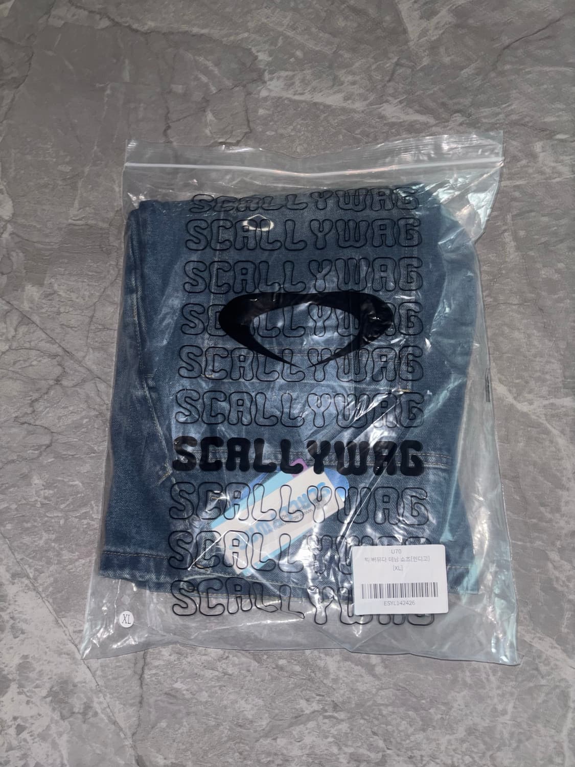 SCALLYWAG 스켈리웩 데님 버뮤다 팬츠 XL (새제품) 상품이미지2