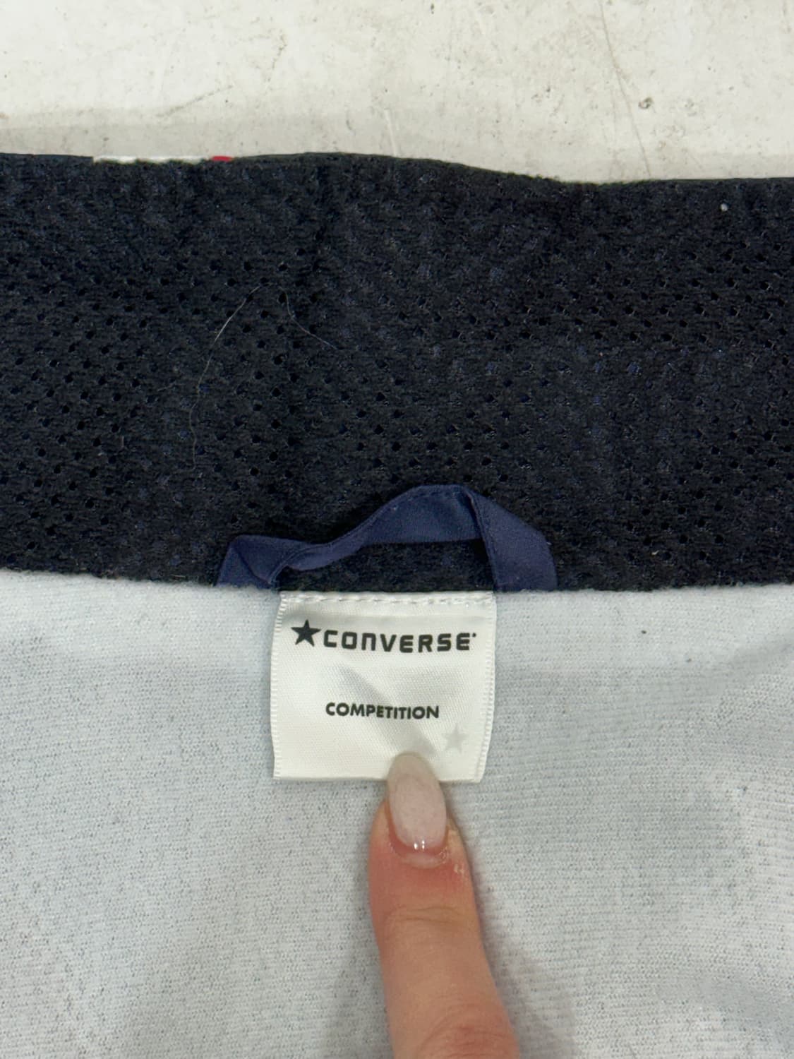 컨버스 일본판 네이비 화이트 오버핏 바람막이 트랙 자켓 L 상품이미지7