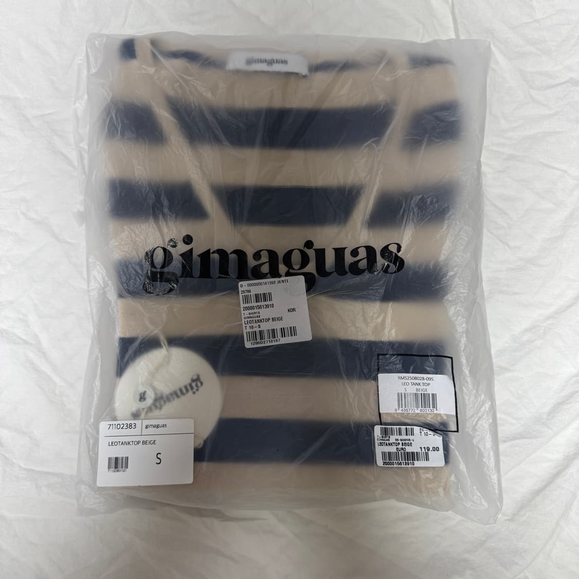 기마구아스 gimaguas LEO 스트라이프 슬리브리스 탑 상품이미지5
