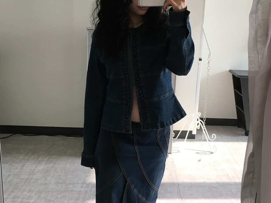 denim frill jacket 상품이미지3