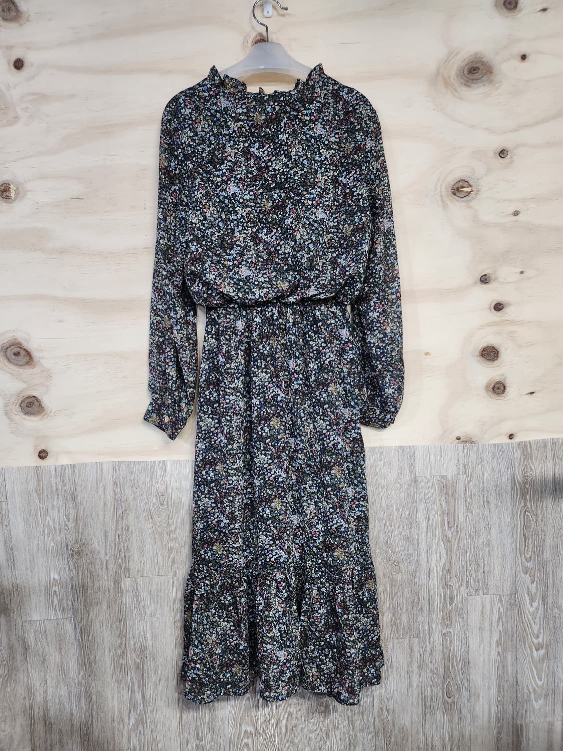 1072) 잔꽃무늬 쉬폰 롱 원피스 상품이미지2