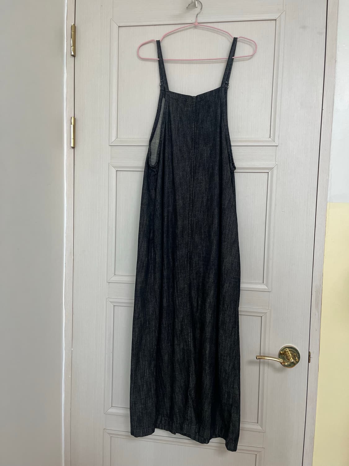 진청 데님 롱 오버롤 멜빵 원피스 상품이미지8