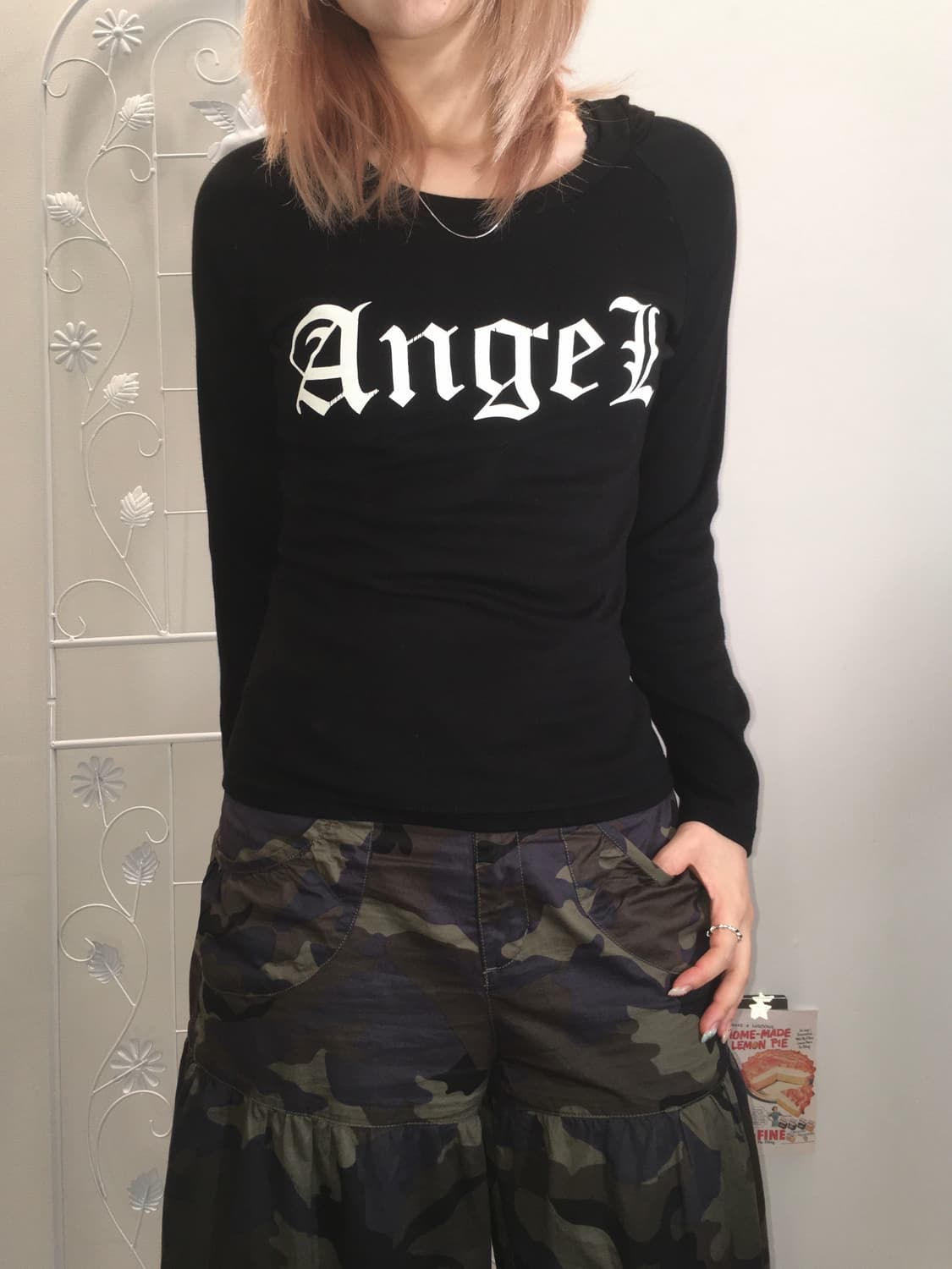 jpn vintage punk rose hood longsleeve 상품이미지3
