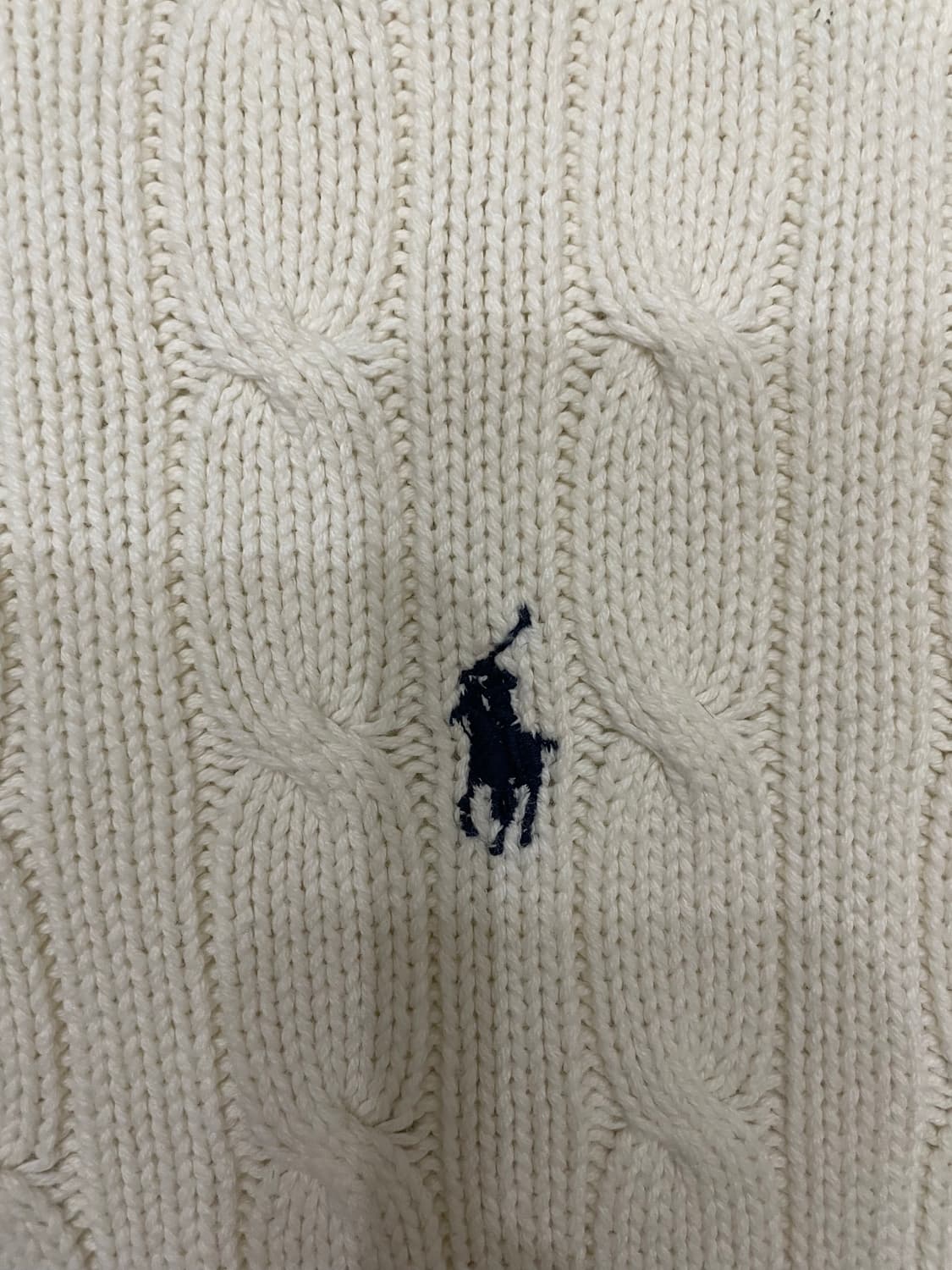 90s 폴로 랄프로렌 아이보리 케이블 니트 코튼 스웨터  상품이미지5