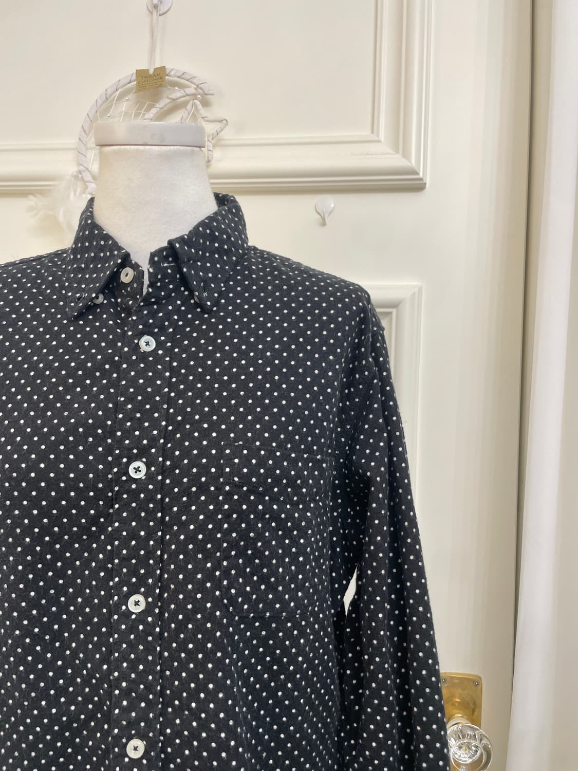 black dot wool warm shirt(size-M) 상품이미지6