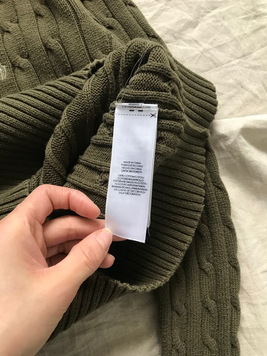 폴로 랄프로렌 포니 로고 카키 케이블 니트 상품이미지8