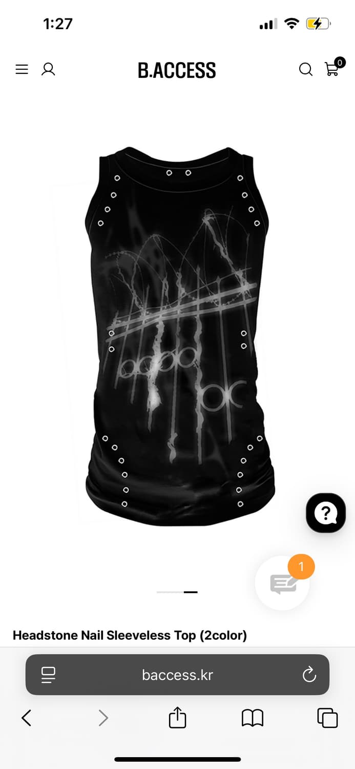 비엑세스 Headstone Nail Sleeveless Top 블랙 상품이미지1