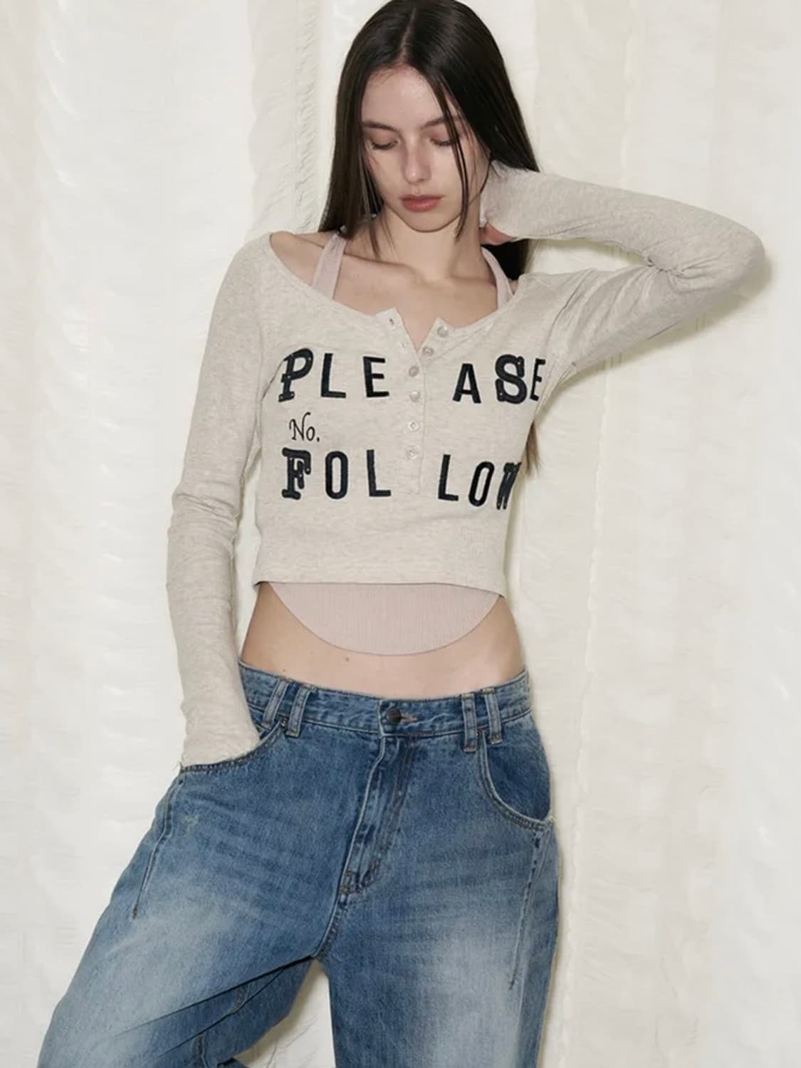 플리즈노팔로우 플노팔 Megan Patch Long Sleeve Top 상품이미지1