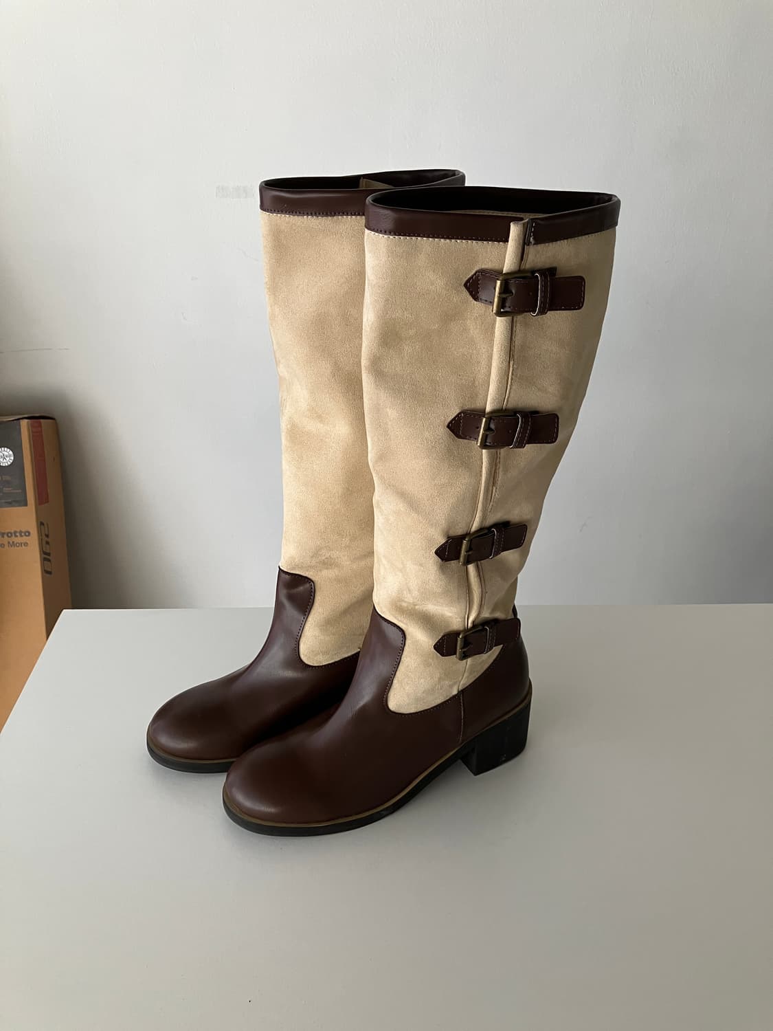 배색 롱 부츠 상품이미지1