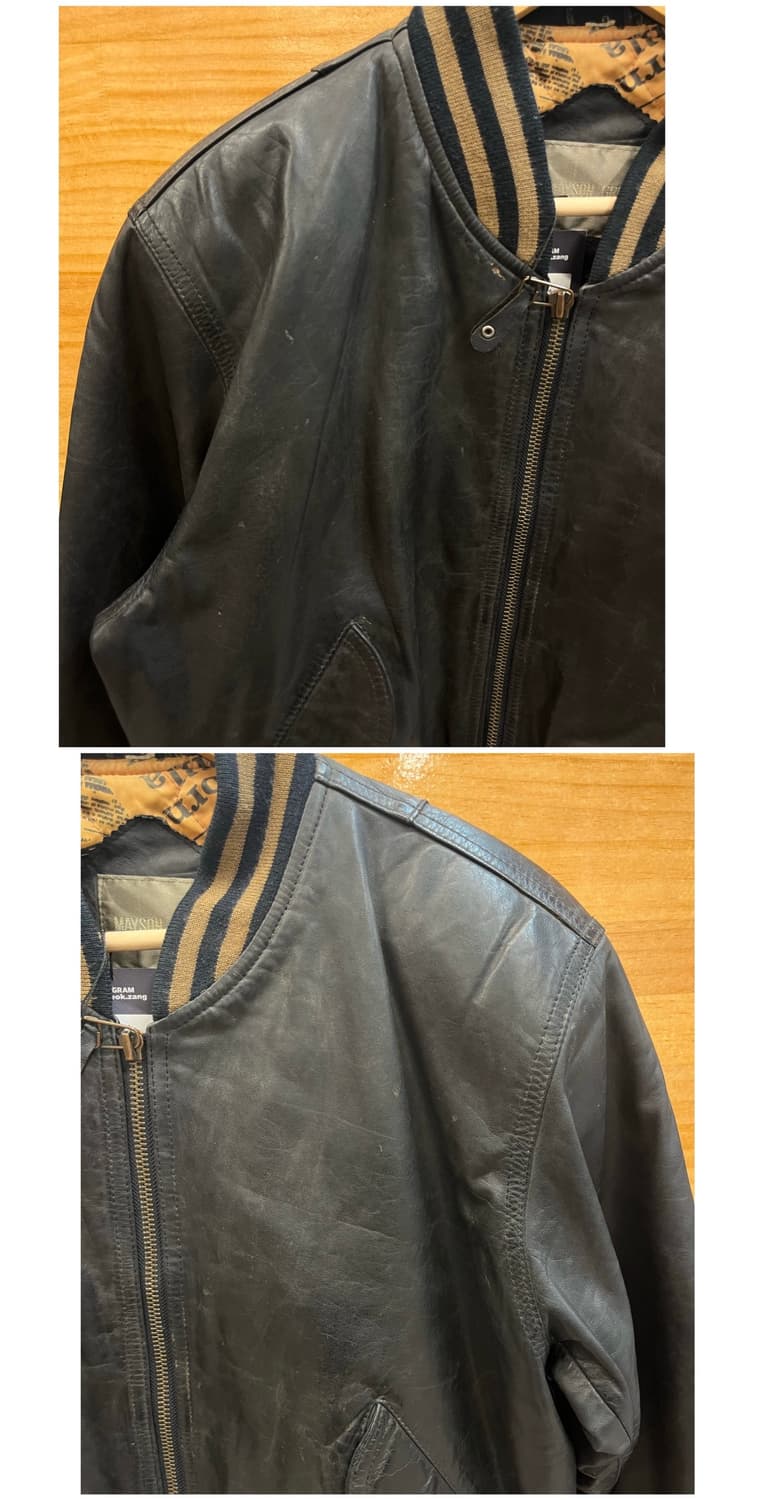 빈티지 소가죽 레더 자켓 블랙 #csz3941 상품이미지4