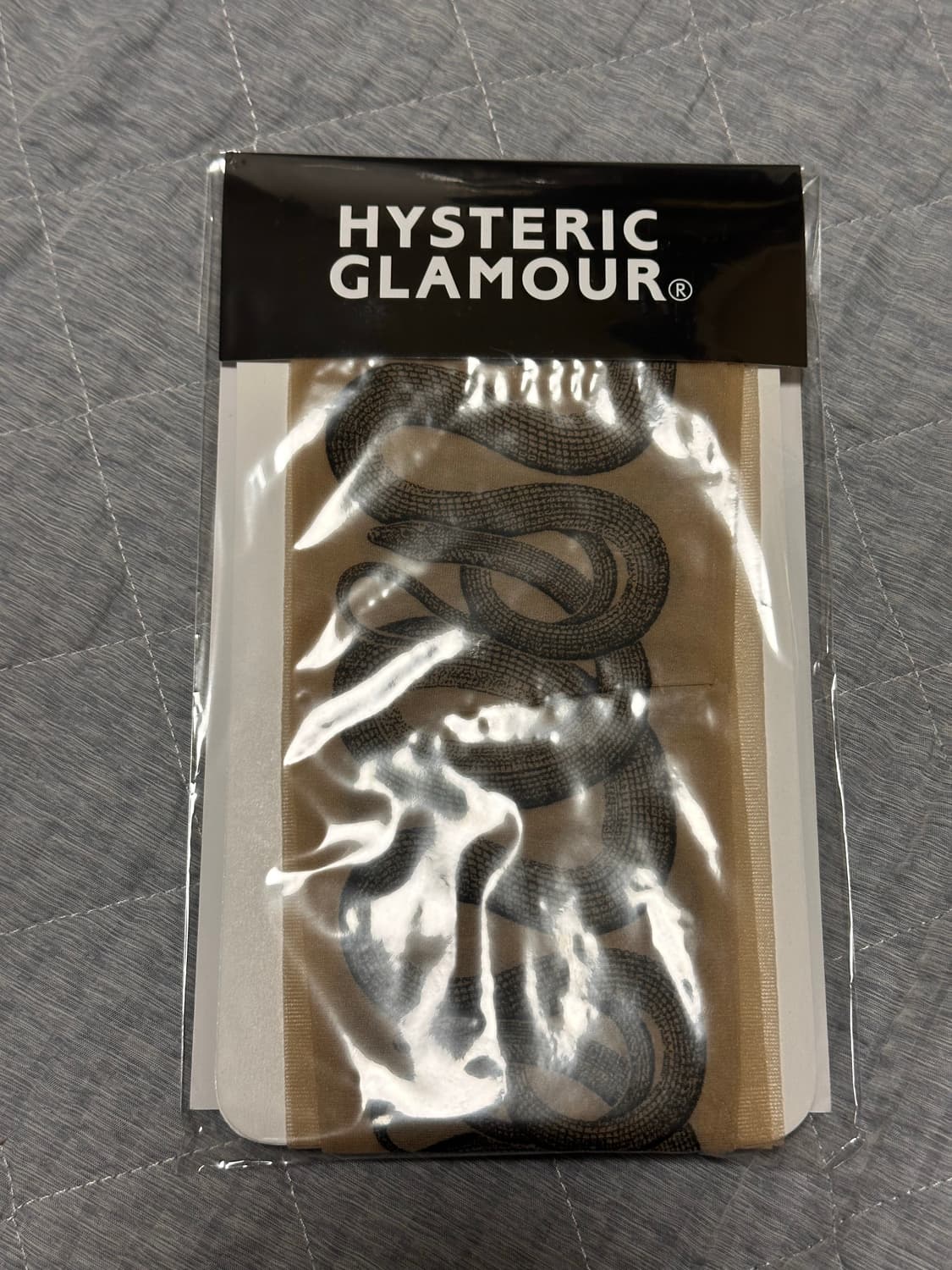 히스테릭글래머 스네이크 스타킹 베이지 차콜 상품이미지1