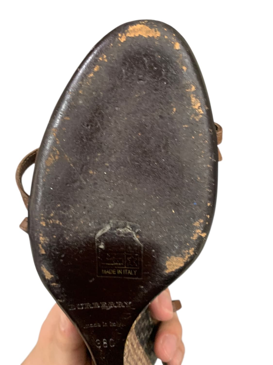버버리 가죽 스트랩 웨지 샌들 브라운 38(240) 상품이미지10