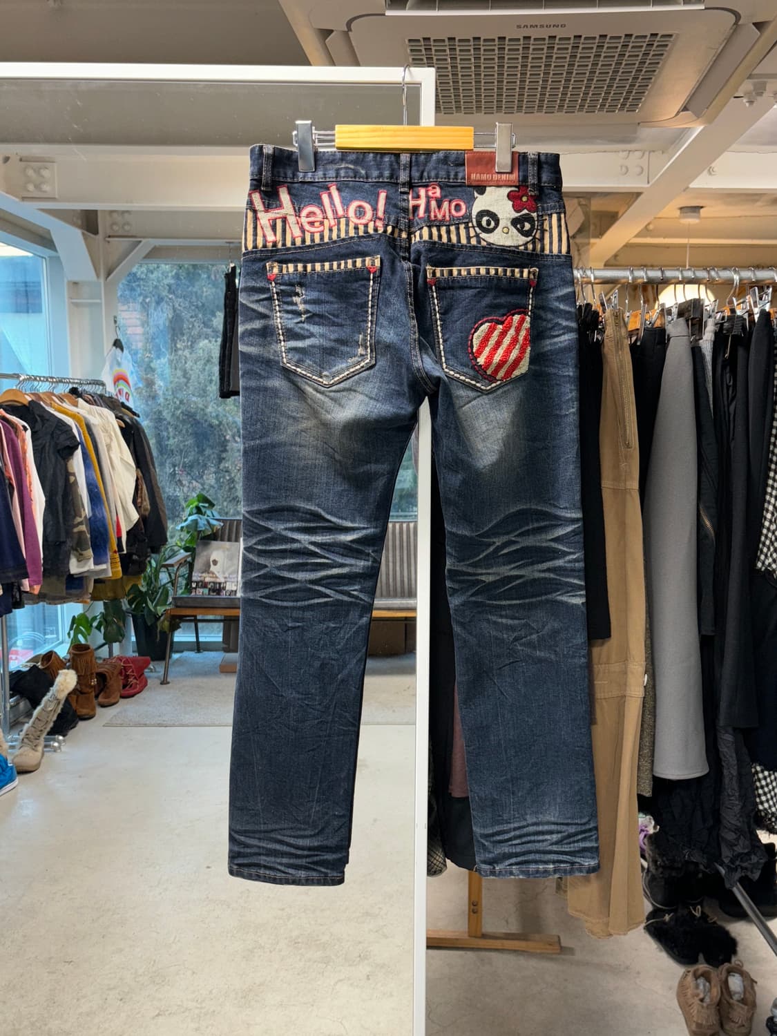 Hamo 키티 데님팬츠 상품이미지1