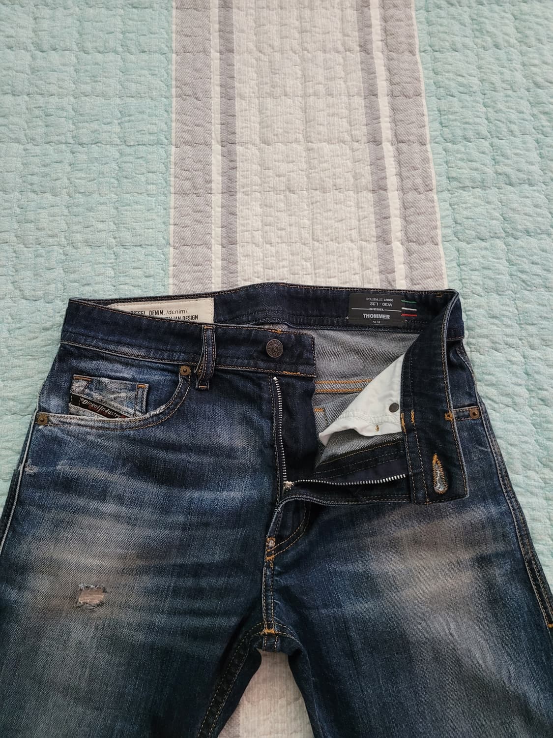 디젤 Diesel 신형탭 토머 데미지리페어 스판슬림스키니 28사이즈 상품이미지2