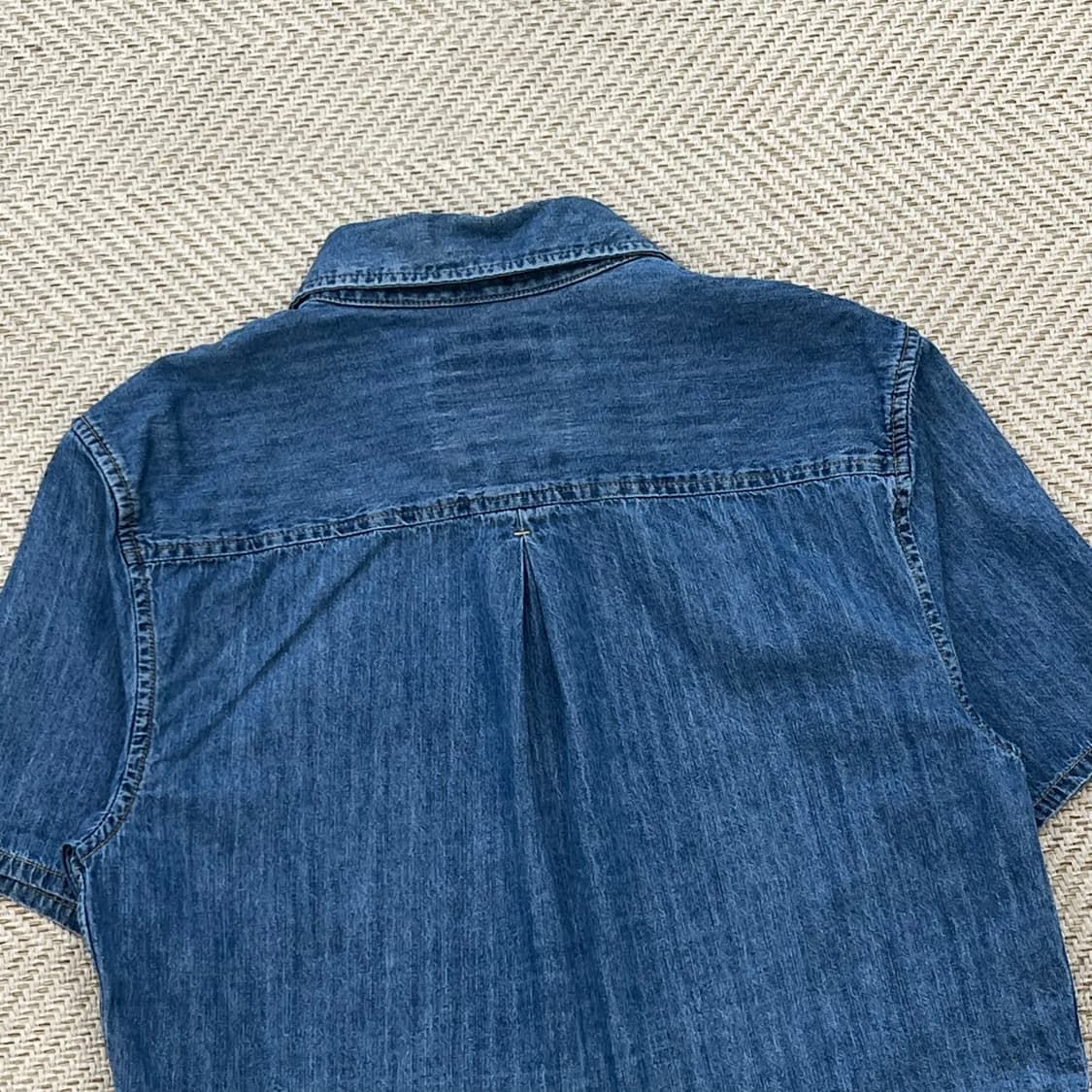 리 크롭 데님 셔츠 r3447 상품이미지5