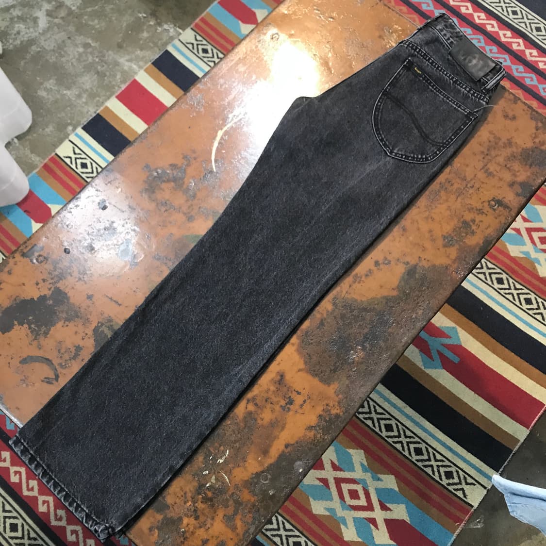 Lee 리 흑청 워시드 스트레이트 데님 팬츠 허리 26 사이즈  상품이미지3