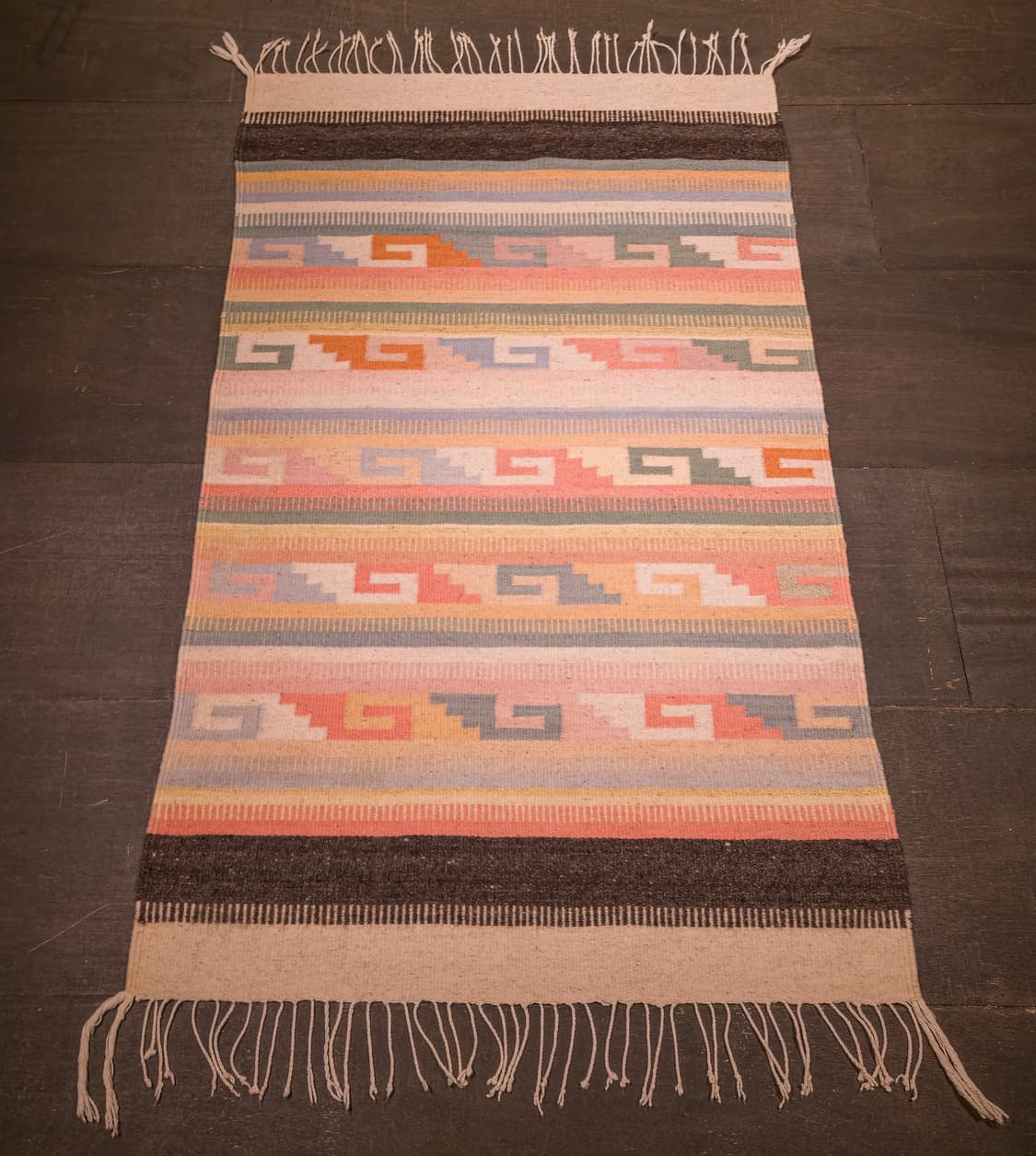 Vintage Southwestern Zapotec Greca Rug 상품이미지4