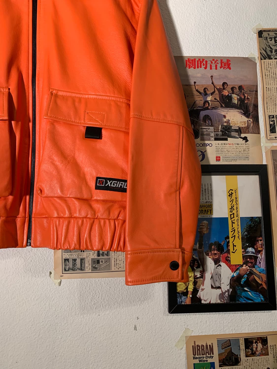 엑스걸 오렌지 폭스레더 자켓 상품이미지2